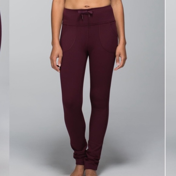 lululemon athletica Pants - Lululemon Skinny Will Legging Pants Dark Red 8